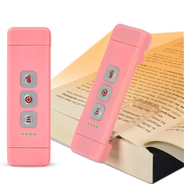 BowLift Clip-On USB Rechargeable Book Light with Timer — Portable LED Bookmark Light for Bedside & Desk