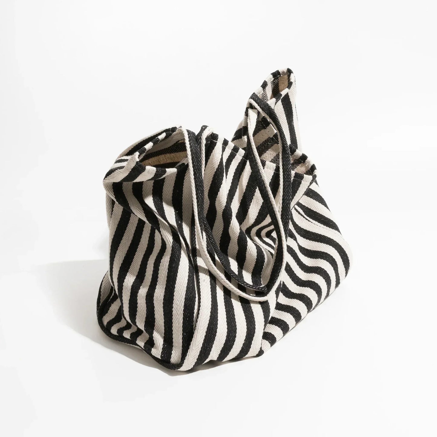 LZINA™ | Striped linen tote bag