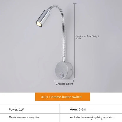 BowLift LED Wall Lamp: Modern, Flexible Lighting Ideal for Reading in Bed