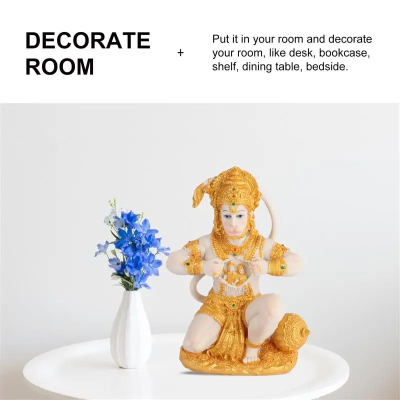 LZINA™ | 1 Piece Hanuman Buddha Monkey God Figurine Southeast Asian Style Home Sculpture Lord Hanuman Statue Buddha Figur Ornament