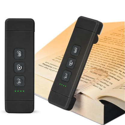 BowLift Clip-On USB Rechargeable Book Light with Timer — Portable LED Bookmark Light for Bedside & Desk