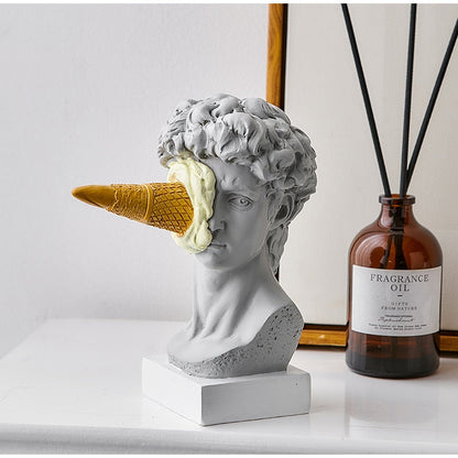 LZINA™ | David Figurine with Ice Cream Home Decoration Sculpture