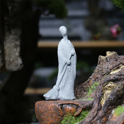 LZINA™ | Buddha Stone Statue Small Buddhist Monks Tibetan Buddhism Figures Zen Garden Ornament Meditation Home Aquarium Decoration