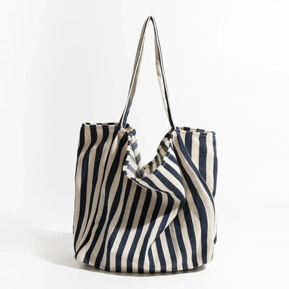 LZINA™ | Striped linen tote bag