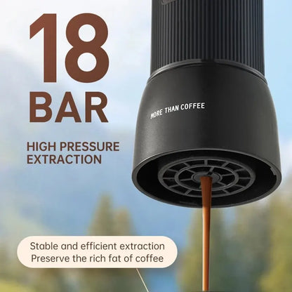 LZINA™ | Portable Coffee Machine 18 Bar, Hand Pressure Operation, ZZUOM CM101, Compact Extraction for Outdoor Camping Travel Use