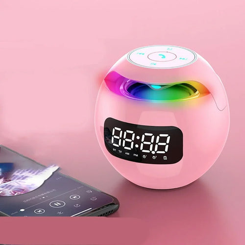 LZINA™ | Digital LED Alarm Clock with Bluetooth Speaker & Colorful Night Light – Motion Sensor, Rechargeable, 5W Sound