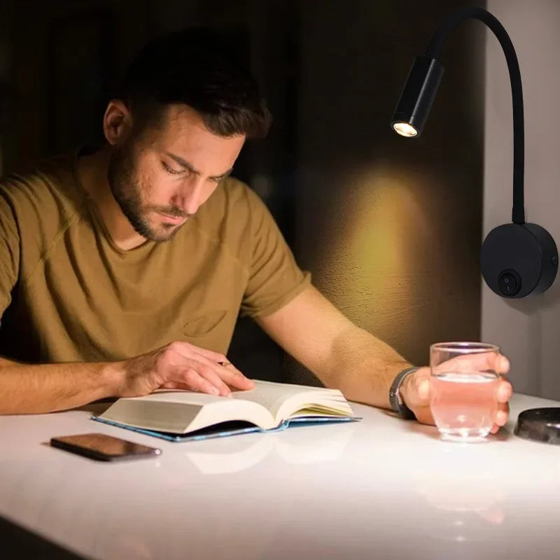 BowLift LED Wall Lamp: Modern, Flexible Lighting Ideal for Reading in Bed