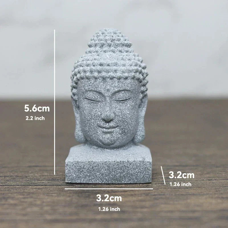 LZINA™ | Buddha Stone Statue Small Buddhist Monks Tibetan Buddhism Figures Zen Garden Ornament Meditation Home Aquarium Decoration