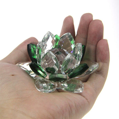 LZINA™ | Crystal Lotus Flower Craft Glass Paperweight Home Decoration Ornaments Figures Home Wedding Party Decor Gifts Souvenir