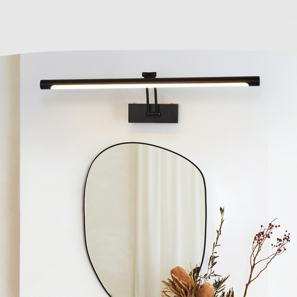 BowLift 80-100 cm LED Wall Light – Sleek Black & Silver Internal Picture Light for Bathrooms