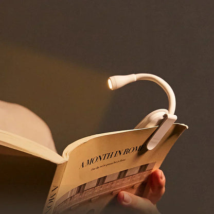 LZINA™ | Mini Book Light - Portable Clip-On Night Light with USB Charging, Dimmable LED for Bedroom, Eye Protection, and Camping - 360° Flip Clip Book Lamp