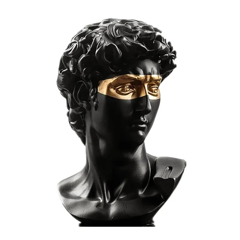 LZINA™ | Statues for decoration, 15 cm, David, coffee table, home decoration, ornaments, bust of a room made of plaster, white resin, decorative art sculpture