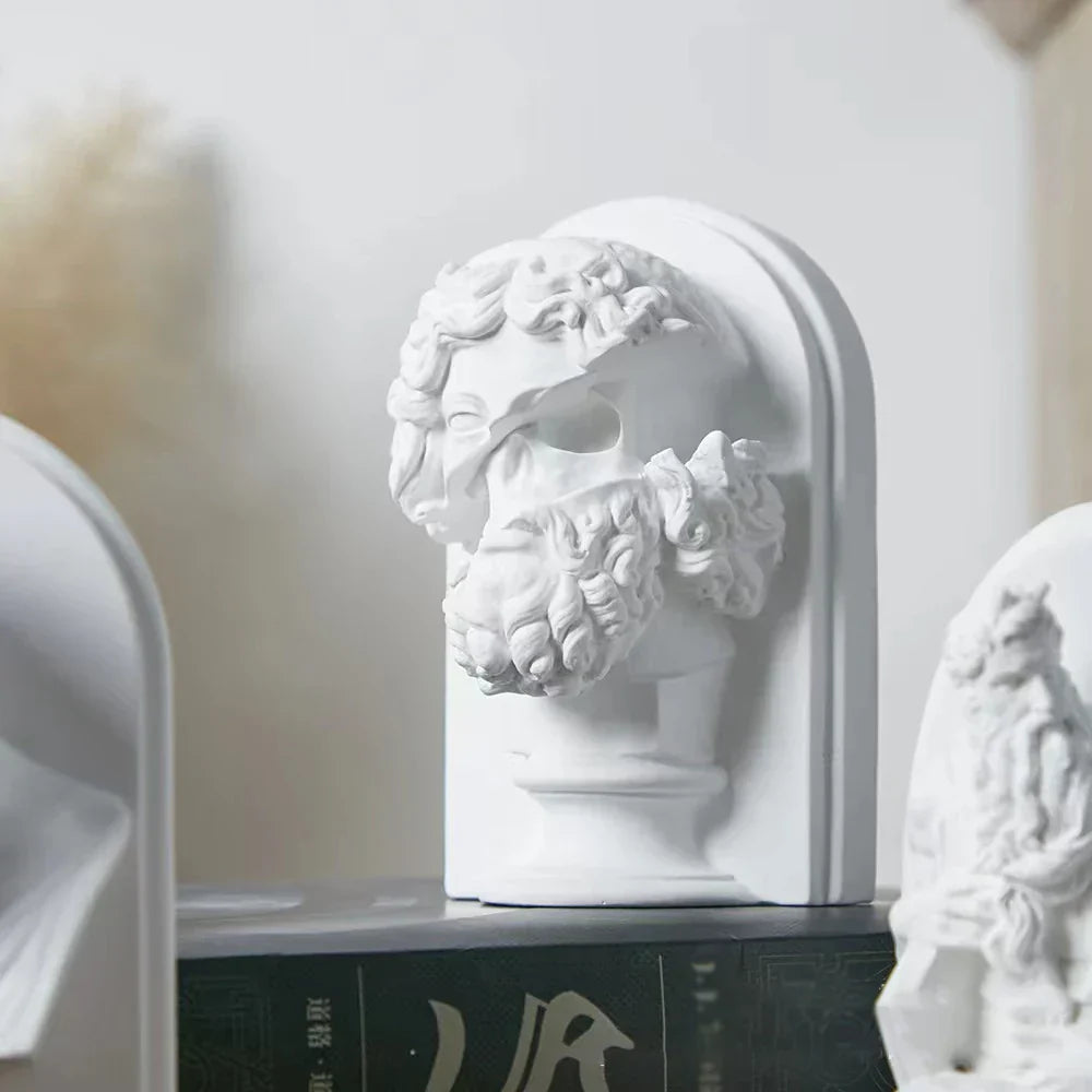 LZINA™ | Nordic INS Style Character Plaster Statue DIY Painted Sketch Photography Props Table Decorations Home Art Plaster Decoration