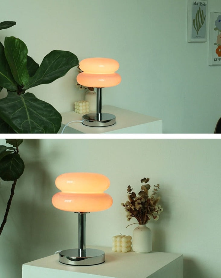 BowLift Macaron Glass Lamp: Retro-Modern Dimmable Lighting