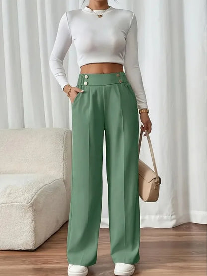 Women’s High Waist Straight Leg Office Trousers