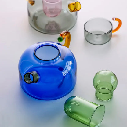 BowLift | Contrasting Color Glass Tea Set
