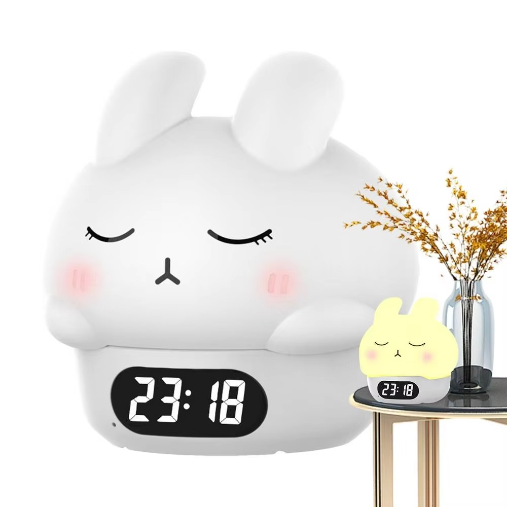 LZINA™ | Bunny Digital Alarm Clock with Sleep Trainer and Night Light