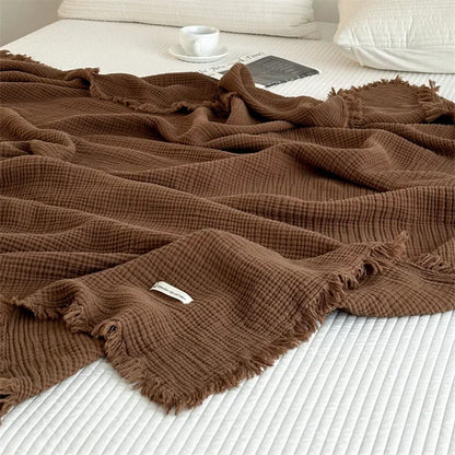 BowLift | Solid color cotton sofa blanket