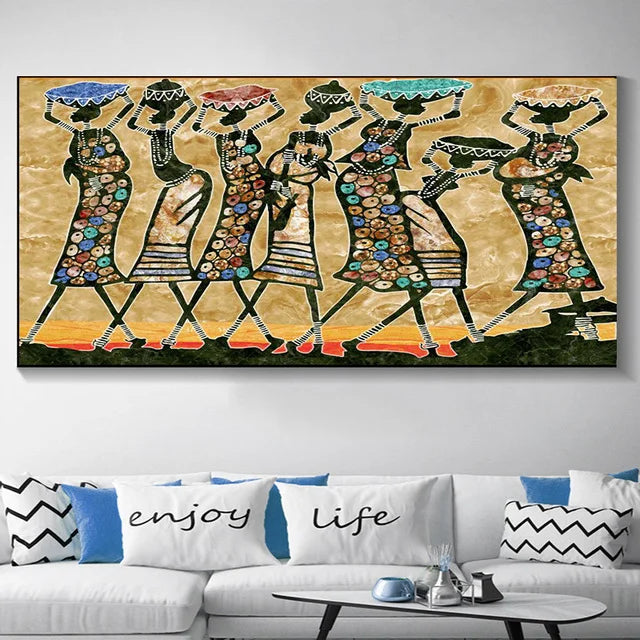 LZINA™ | Plus Sizes Abstract African Woman Canvas Painting