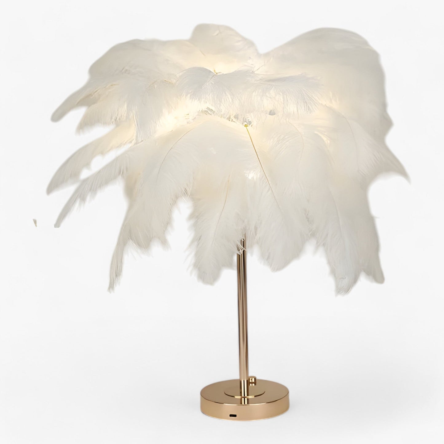 BowLift FeatherGlow Table Lamp with Touch Control – LED Feather Accent Lighting for Weddings and Room Decor