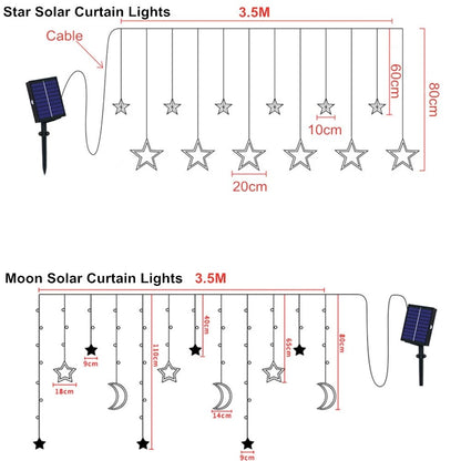 LZINA™ | Solar Moon Star Lamp LED String Lights Decoration