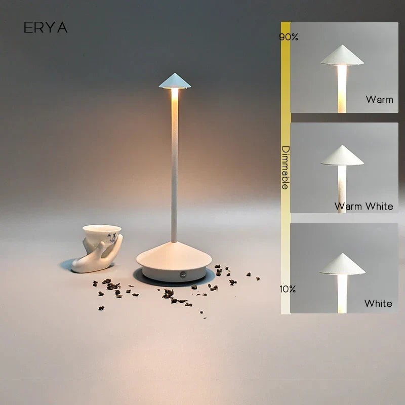BowLift Rechargeable Table Lamp - Touch LED, Creative Dining Room Accent, Pina Pro, Ideal for Hotels, Bars & Desks, Decorative Desk Light