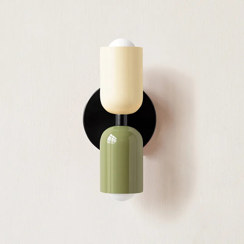 Sleek BowLift Double-Head Wall Lamp with Black Base