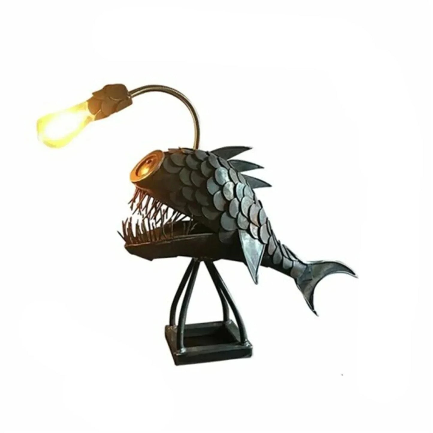 BowLift Table Lamp by RusticFish - Handmade Artistic Charm with Adjustable Lighting