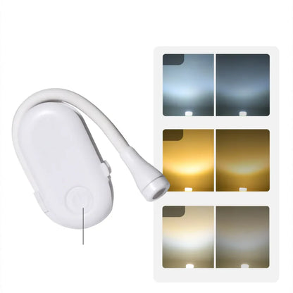 LZINA™ | Mini Book Light - Portable Clip-On Night Light with USB Charging, Dimmable LED for Bedroom, Eye Protection, and Camping - 360° Flip Clip Book Lamp