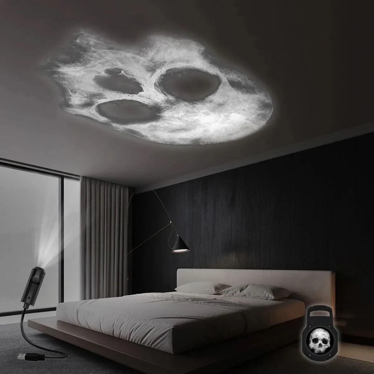 LZINA™ | Skull Projection Night Light with USB Power