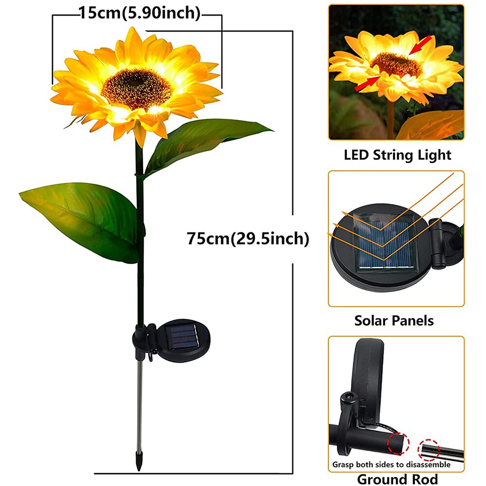 LZINA™ | Solar-Sunflowers: Waterproof Garden Joy