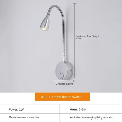 BowLift LED Wall Lamp: Modern, Flexible Lighting Ideal for Reading in Bed