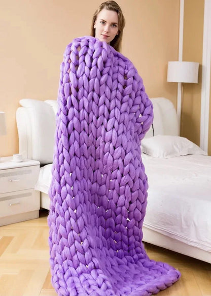 BowLift | Chunky Knit Blanket – Cozy Wool Blanket for Every Room – Soft & Warm – Perfect for Sofa and Bed