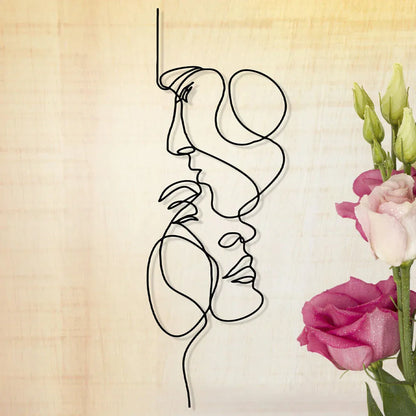 LZINA™ | Black Metal Wall Art | Abstract Wall Sculpture