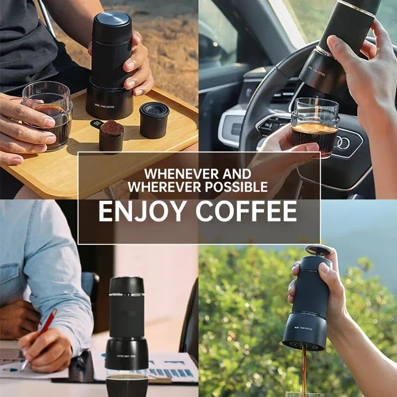 LZINA™ | Portable Coffee Machine 18 Bar, Hand Pressure Operation, ZZUOM CM101, Compact Extraction for Outdoor Camping Travel Use