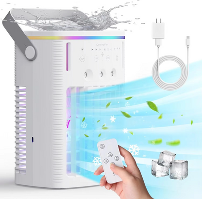 LZINA™ | Compact 3-Speed Air Cooler with Remote, Timer, Night Light, and Mist Modes