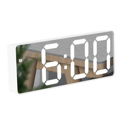 Modern Electronic Mirror Alarm Clock with LED Display, Alarm Function and Temperature Display – Stylish Digital Clock for Bedroom and Office | Bowlift