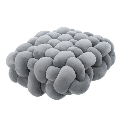 BowLift | Living Room Soft Plush Knot Pillow Sofa Pillow Solid Color Square Handwoven Home Throw Pillow Square Woven Seat Cushion Pillow