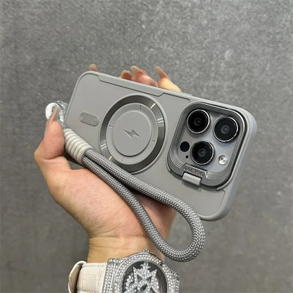 LZINA™ | Magnetic Soft Wrist Bracket Lens Cover iPhone Case