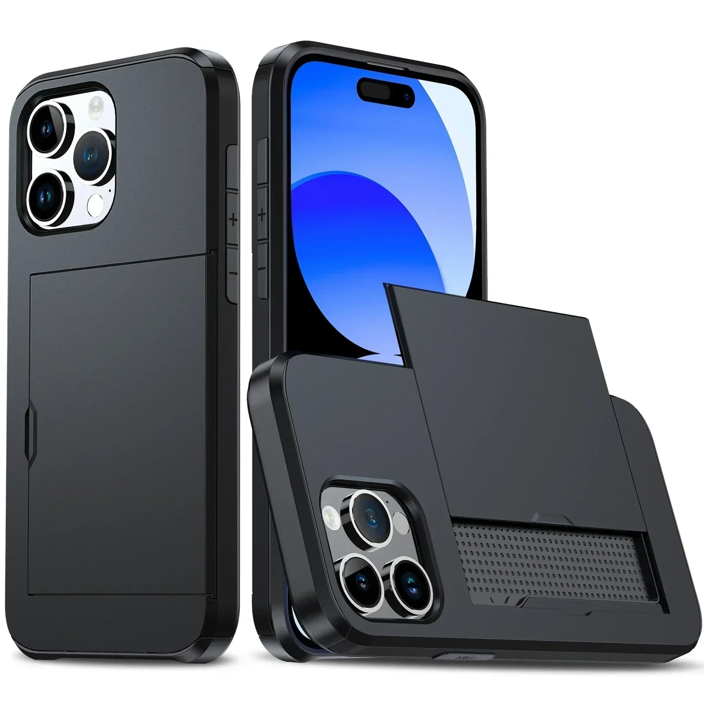 LZINA™ | LuxShield iPhone Case with Card Holder | Slim Design | Card Storage | Protection & Style