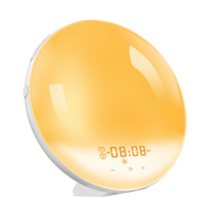 LZINA™ | Wake Up Light Alarm Clock with Sunrise Simulation, Sunset Mode, Night Light and FM Radio