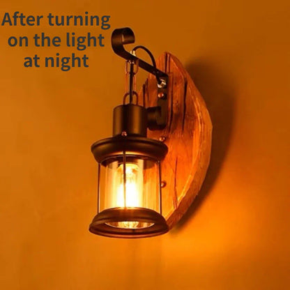 BowLift Retro Lantern Lamp - Industrial Wall Light Fixture