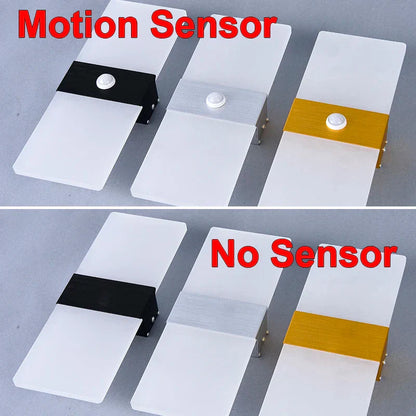 BowLift Motion-Sensor Wall Light – Modern Aluminum & Acrylic Decorative Fixture for Interior Lighting (Kitchen, Bedroom, Hallway, Corridor)