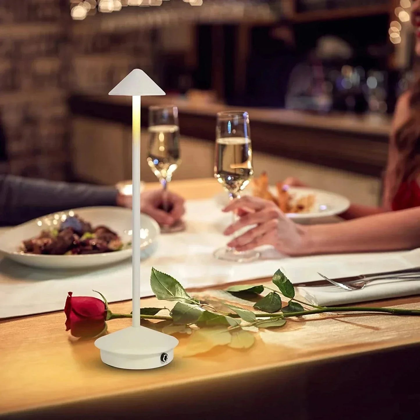 BowLift Rechargeable LED Table Lamp - Touch-Control, Creative Dining Room Lighting for Hotels, Bars & Coffee Areas - Pina Pro Decorative Desk Lamp