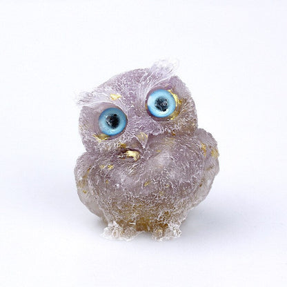 BowLift | Natural Crystal Owl Figurine: Handmade Collector's Item