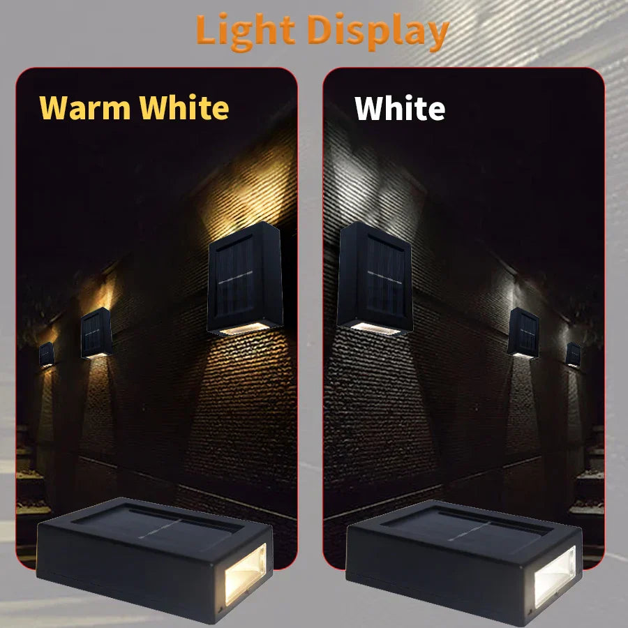 LZINA™ | Waterproof LED Solar Wall Lamp: Up and Down Lighting for Balcony, Garden, Street and Landscape