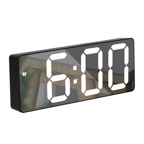 Modern Electronic Mirror Alarm Clock with LED Display, Alarm Function and Temperature Display – Stylish Digital Clock for Bedroom and Office | Bowlift