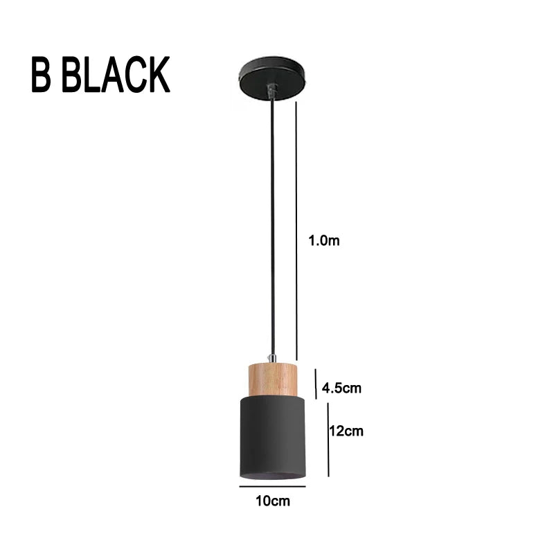 BowLift | Nordic LED Pendant Lights Made of Metal and Wood - Modern Hanging Lamps for Dining Room and Kitchen