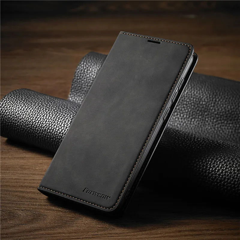 LZINA™ | iPhone Case: Magnetic Leather Bag for Stylish Protection