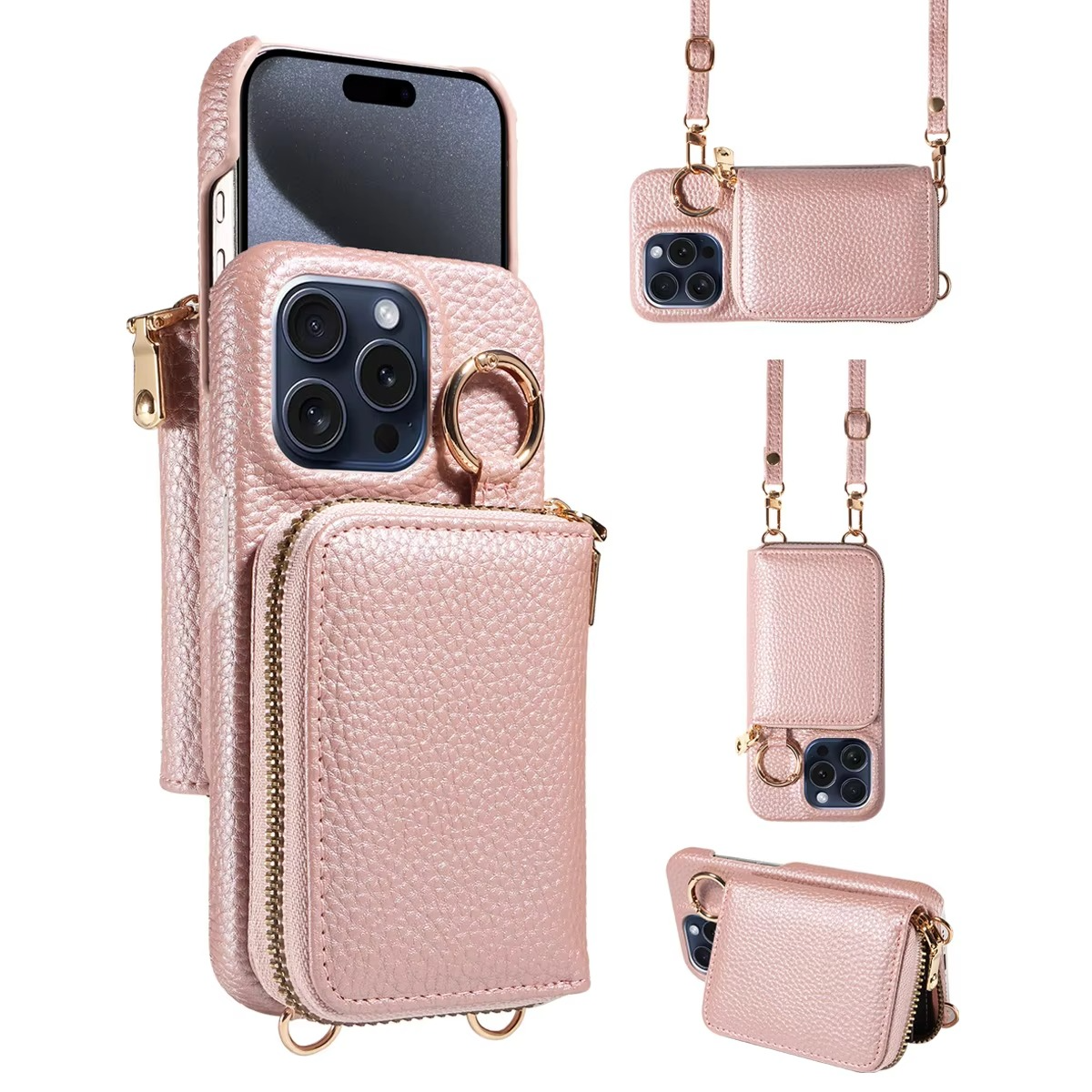 LZINA™ | Premium Leather Multi-Function iPhone Case with Anti-Degaussing Protection
